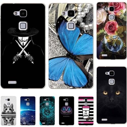 Phone Case For Huawei Mate 7 Mate7 Mate 3 MT7-TL00 MT7-TL10 MT7-L09 6.0" Relief Cartoon Case Animal Cat Cover Coque Funda