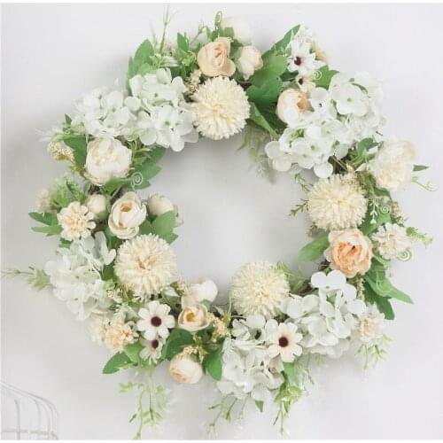 Artificial Wreath Artificial Flower Silk Rose Peony Wreath DIY Wedding Color Wreath Home Wall Decoration