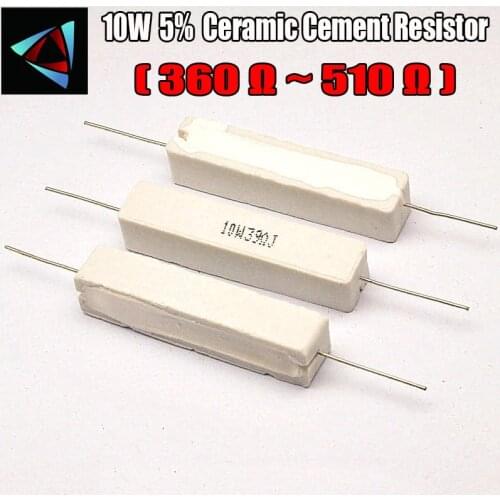 10W 5% 360 390 470 510 ohm R Ceramic Cement Resistor / Resistance Passive Component