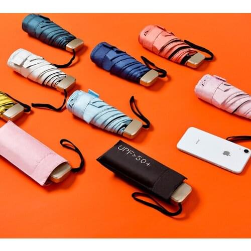 Phone Size Mini Pocket Womens Umbrella Male Man Ultralight Rain Sun Umbrella Girls Anti UV Portable Folding Umbrella Parasol
