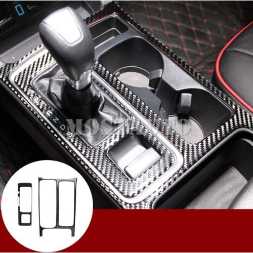 For Ford Escape Kuga Carbon Fiber Gear Box & Water Cup Holder Cover 2016-2018 2pcs Car Accessories Interior Car Decor Car Trim