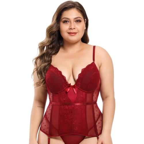 Removable Straps Lingerie Womens Amour Accent Lightly Padded Underwired Basque Corset Bustier With Suspenders 8157
