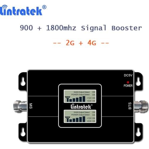 Lintratek repeater 900 1800 mobile phone signal booster 4g lte 1800 mhz telephone signal amplifier 2g gsm repeater cellular 34