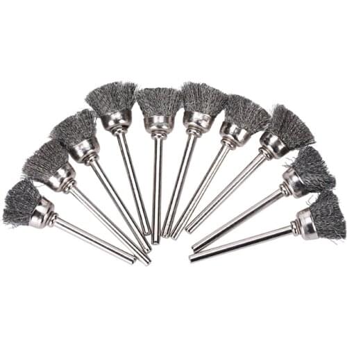 10PCS Stainless Steel Wire Cup Mini Brush Fits Dremel Rotary Tool Accessory 13mm