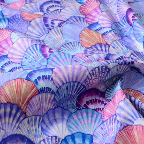 Cartoon Purple Shell 100% Cotton Fabric Patchwork For Girl Dress Sewing Doll Quilting Fabrics Needlework Material Home Textile