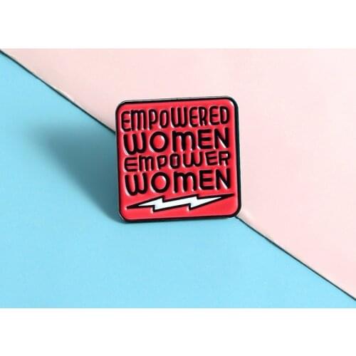 Square Banner Feminism Brooch For Backpacks Alloy Enamel Pin Shirt Broche for Men Women Badge Pines Brooches Jewelry Accessories