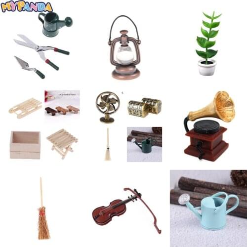 Music Instrument DIY 1/12 Dolls House Wooden Violin with Case Stand Plastic Mini Violin Dollhouse Crafts