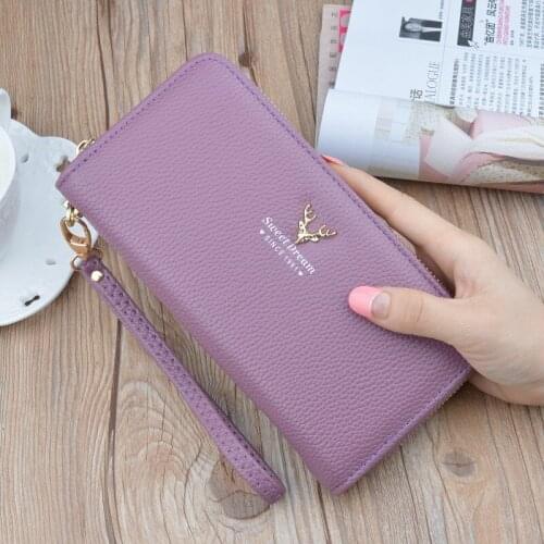 2019 Latest Women Long Wallet Large Capacity Clutch Purse Fashion PU Leather Zipper change purse Card Holder Cell Phone Pocket