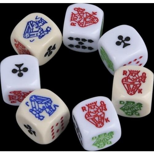 New 10pcs/lot Acrylic Carving Dice 16mm Tooth Yellow White #16 Round Corner High-end Poker Dice