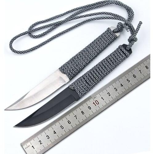 Fixed Blade Knife with Sheath 8.07'' Outdoor Survival Tactical Knife Camping Hiking Hunting Knives for Self-defense Multi Tool
