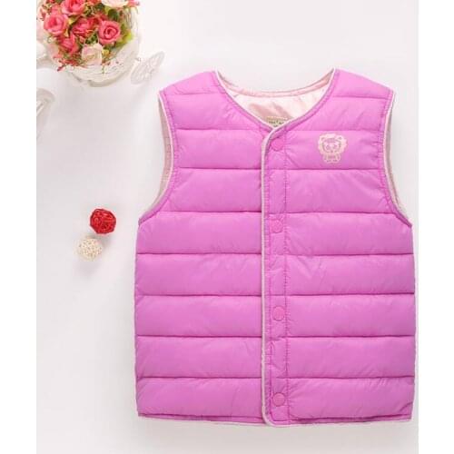 Autumn Winter 2019 Boys Girls Vest Jacket light Cotton down vest Kids Cotton Waistcoat baby Vest Solid Single Breasted Liner