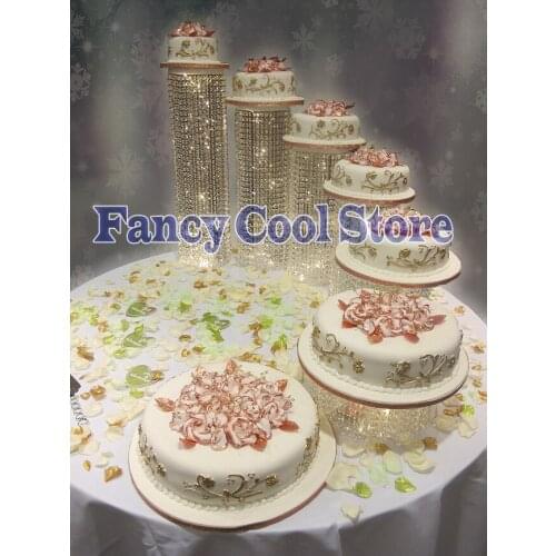 6pcs/lot crystal cake stand for wedding birthday cake accessory cupcake stand crystal dessert pan decor party cake stand
