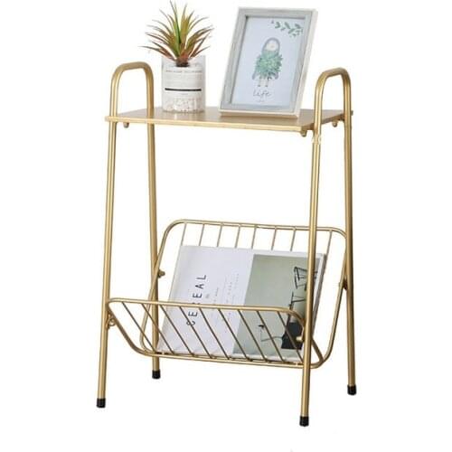 Simple modern small square table double deck creative sofa side multi functional balcony tea table