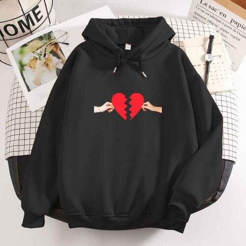 Pullovers I Love You Hand Gesture Graphic Hoodies Streetwear Women Clothing Black Sweatshirt Unisex Harajuku Fashion Tops Female