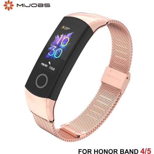 Strap for Honor Band 3 Wristband Stainless Steel Metal Bracelets for Huawei Honor Band 4 Watch Band for Honor Band 5 Wrist Strap