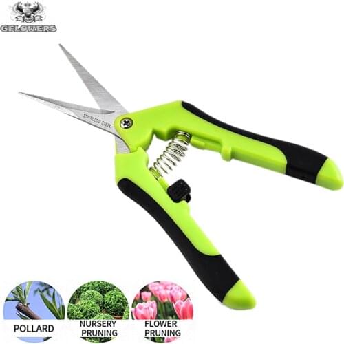 Stainless steel garden pruning shears fruit harvesting scissors home pots trim branches weed small scissors gardening tools