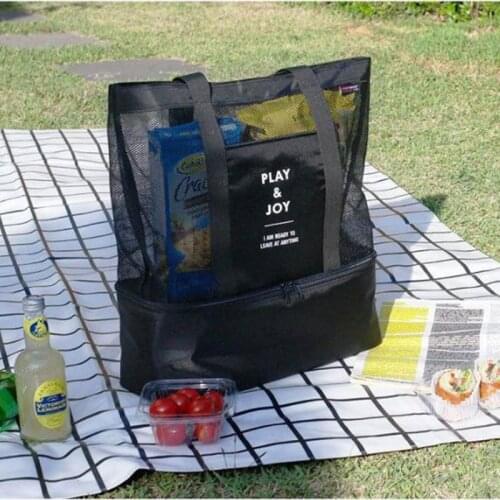 Portable Cooler Picnic Bag Insulated Picnic Bag Travel Outdoors Storage Waterproof Beach Heat Preservation Portable Carry Tote