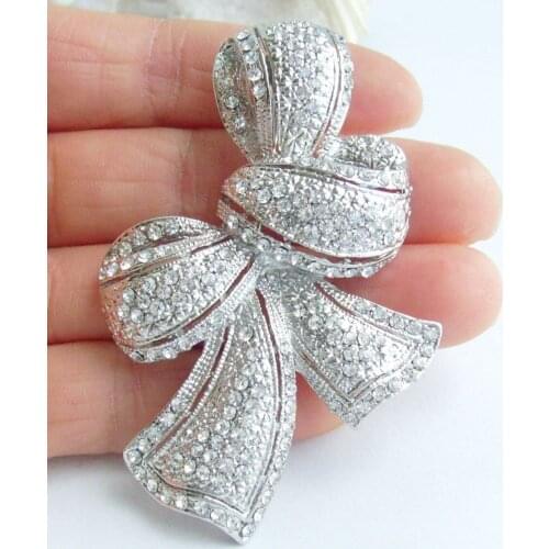Wedding Bridal Rhinestone Crystal Bowknot Brooch Pin Pendant EE05813C1