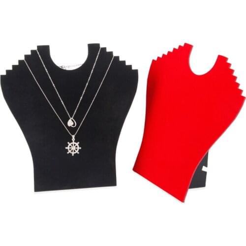 TONVIC 4pcs Velvet Fashion Jewelry Display For 6pcs Necklace Holder Stand Board Wholesale High Quality