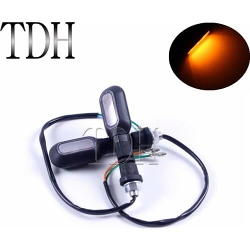 Universal DC 12V Amber Motorcycle Turn Signal Indicators Lights Lamp Flexible Bendable For Harley Honda Suzuki Yamaha Kawasaki