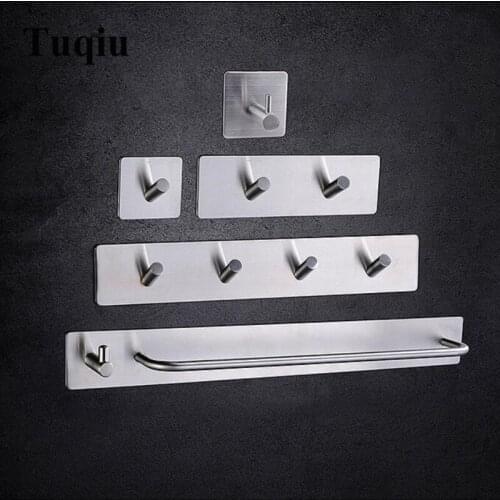 Vidric Drill free 304 stainless steel material clothes rack cloth hook wardrobe Robe Hook for Bathroom Hanger Accessory Hanger