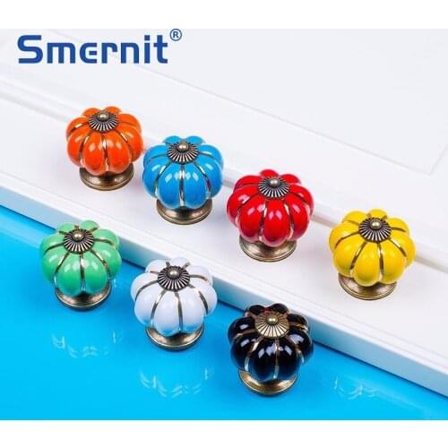 Vintage Pumpkin Knobs Door Handles Children Drawer Pulls Cartoon Rural Kitchen Cabinet Drawer Knobs