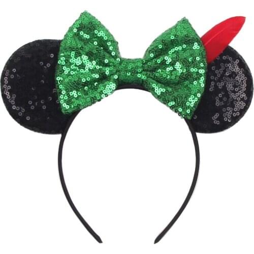 New Classical Mouse Ears Headband For Women Girls Festival Party Princess Hairband Kids Sequins Bow Female Cute Hair Accessories