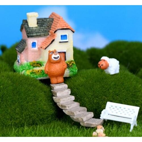 1PC Mini Stair Step Artificial Landscaping Bend Straight Bridge Fairy Garden Decoration Micro Landscape DIY Ornaments Supply