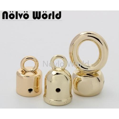 10-50pieces 3 sizes 27*13mm 22*12mm 37*13mm light gold alloy tassel cap for lady handbag chain purse connector purse hardware