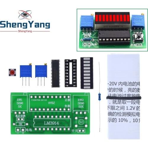 LM3914 10 Segment 3.7V Lithium 12V Battery Capacity Indicator Module Power Level Tester LED Display Electronic DIY Kits