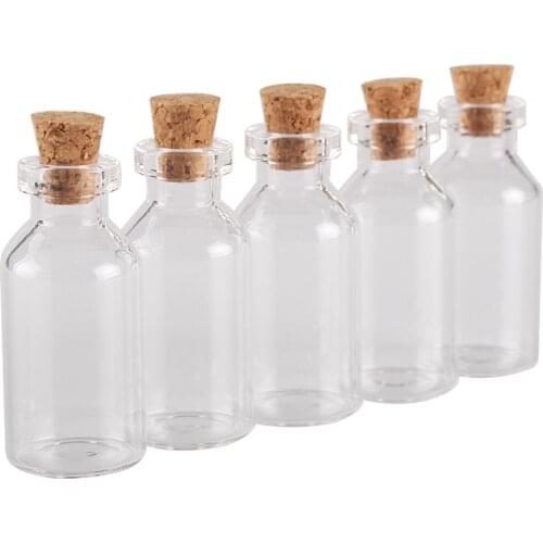 10pcs 5ml 18*40*7mm Clear Glass Bottles with Cork Stopper Message Bottles Mini Glass Bottles for Wedding Favors