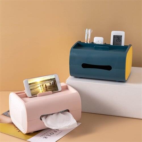 2 In 1 Napkin Holder Household Living Room Dining Room Creative Lovely Simple Multi Function Remote Control Storage Tissue Box