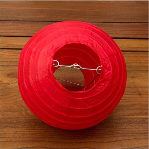 20pcs/lot 6 Inch 15cm Red Festival lanterns with Metal Frame For Outdoor Wedding Decoration