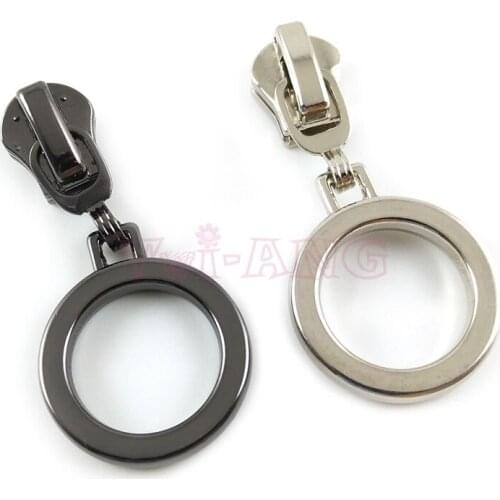 20pcs/lot, Round Plated Metal Zipper Slider for 5# Metal Zipper, Nylon Zipper and Resin Zipper