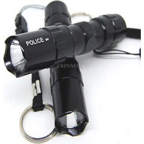 200Pcs/Lot New Practical Mini 3W LED Torch Portable Ultra Bright Police Waterproof Flashlight Outdoor