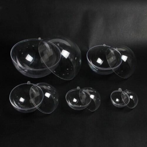 4/6/8cm Transparent Open Plastic Christmas Tress Decorations Ball Clear Bauble Ornament Gift Present Box Decoration