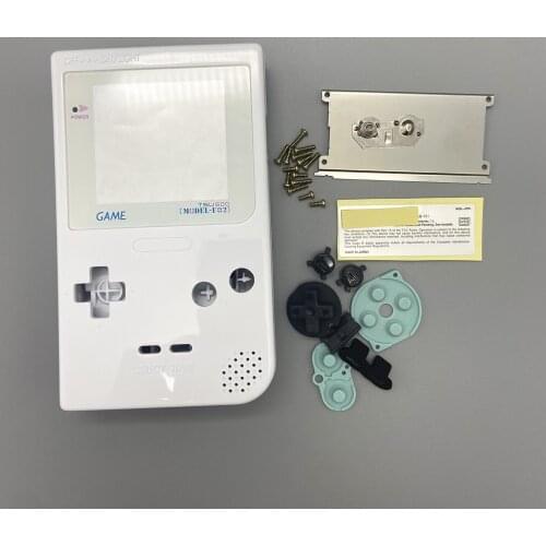 50 sets a lot Full Shell replacement kit for Gameboy light Housing cover for GBL shell with screen button + sticker