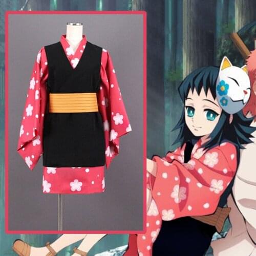 Anime Demon Slayer Kimetsu No Yaiba Cosplay Costumes Makomo Cosplay Costume Halloween Kimono Cloth Blade Of Demon Comic Costume