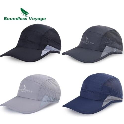 Boundless Voyage Outdoor Sports Fishing Baseball Cap Quick-dry Lightweight UV Protection Sunhat Sports Hat