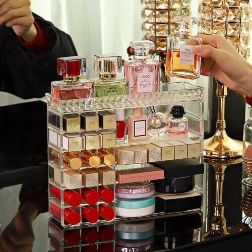 Oversized Clear Acrylic Makeup Organizer Cosmetic Storage Shadow Lipstick Holder Makeup Powder Organizer Jewelry Cosmetic Box