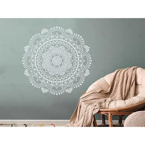 Mandala Flower Wall Stickers Mandala Flower Wallpaper Art Wall Stickers Religious Yoga Family Living Room Decoration Wallpaper
