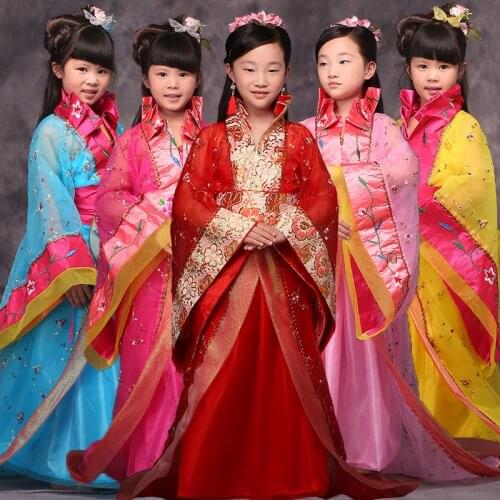 Ancient Chinese Clothes Costume for Girls Princess Children Hanfu Dresses Cosplay Clothing Girls Kids Tang Dynasty Costumes