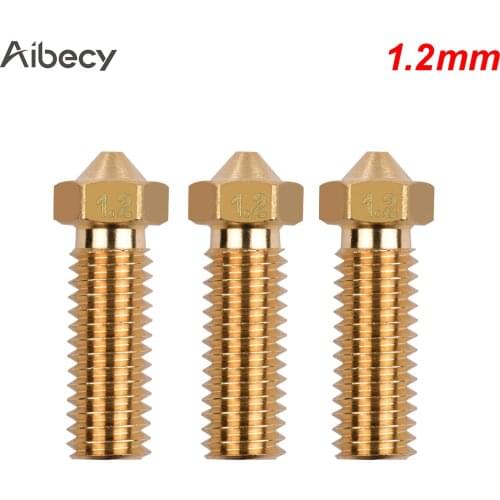 Aibecy 3pcs 3D Printer Extruder Brass Volcano Nozzle M6 Thread Printer Head 1.2mm Output for Sidewinder X1 TEVO Little