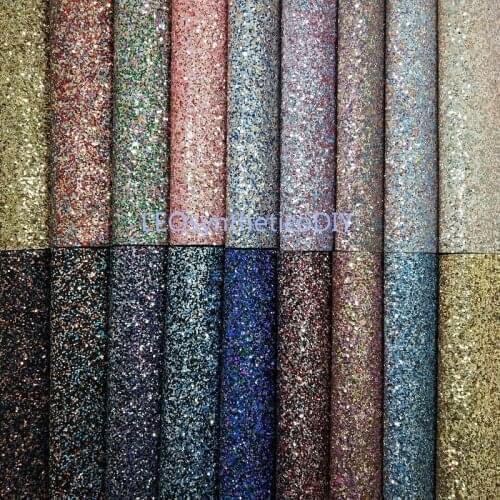 1PC 21X29CM Synthetic Letaher, Cuero Sintetico Chunky Glitter Leather For Making Bows Accessories LEOsyntheticoDIY GM3099A
