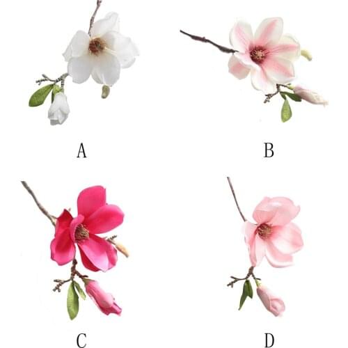 Fake Artificial Magnolia Floral Flowers Leaf Wedding Bouquet Party Home Decor Accessory Decorations For Home