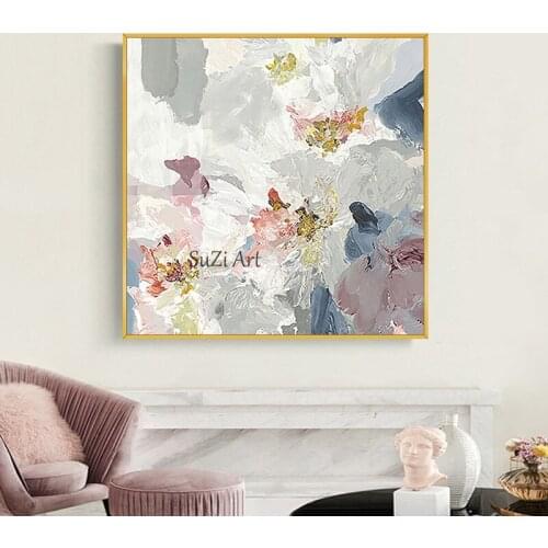 100% Hand Painted Abstract Canvas Paintings Flowers oil painting on canvas Wall art Pictures For Living Room Home Decoration