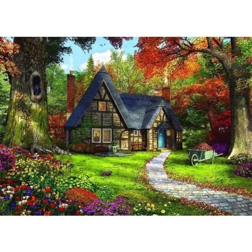 JMINE Div 5D Farm Country House Cabin Tree Garden Full Diamond Painting cross stitch kits art Scenic 3D paint by diamonds