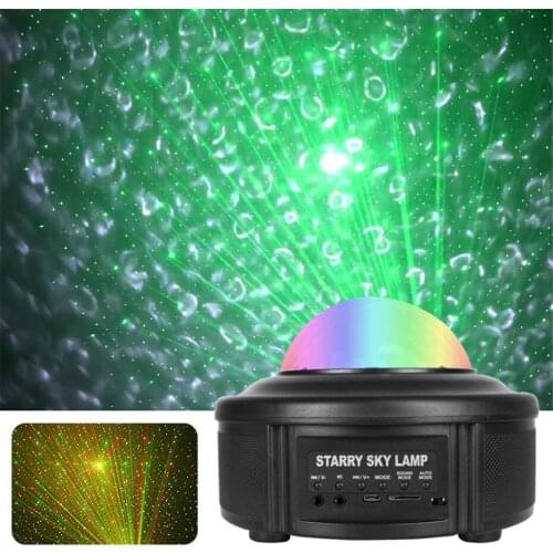 Remote Control Bluetooth Star Laser Projector Starry Sky Water Wave Stage Lighting Effect Bedrooms Kid Party Holiday Night Light