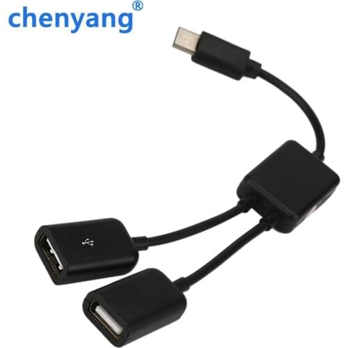 Hot! New Design High Quality Portable USB 3.1 Type C USB-C To Dual 2 Port Hub Adapter For PC Laptop Tablet BK