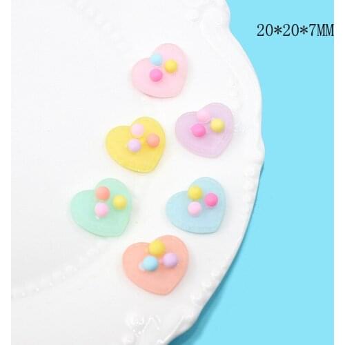 Cute Candy Colors Resin Cabochons 20pcs 20mm Kawaii Flower Crown Heart Star Ribbon Tie Bow Cameo Button Hair Clip Pin Decoration